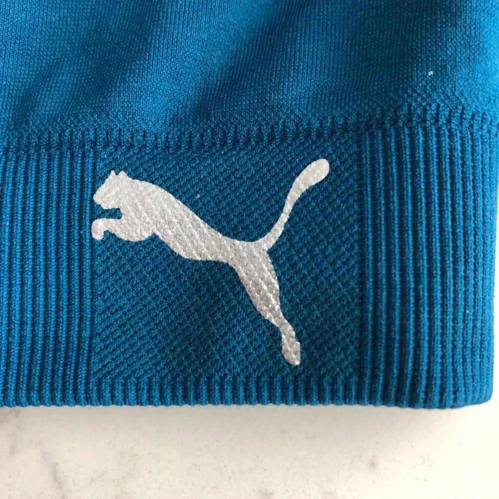 Puma Racer Back Sporty Activewear Pull On Bra Top Adjustable Straps Blue Size M - Picture 4 of 7